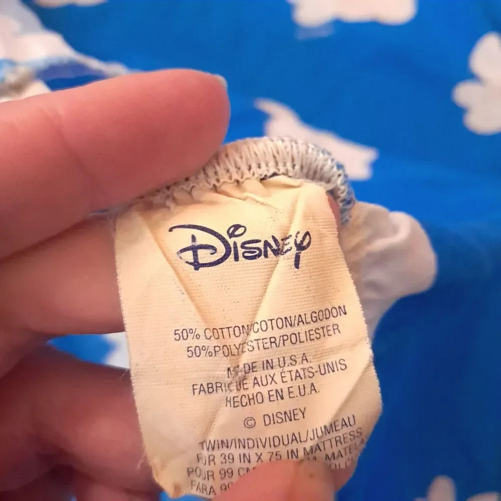 Vintage Winnie The Pooh Twin Sheet Set Fitted & Flat Piglet Disney clouds 1990s